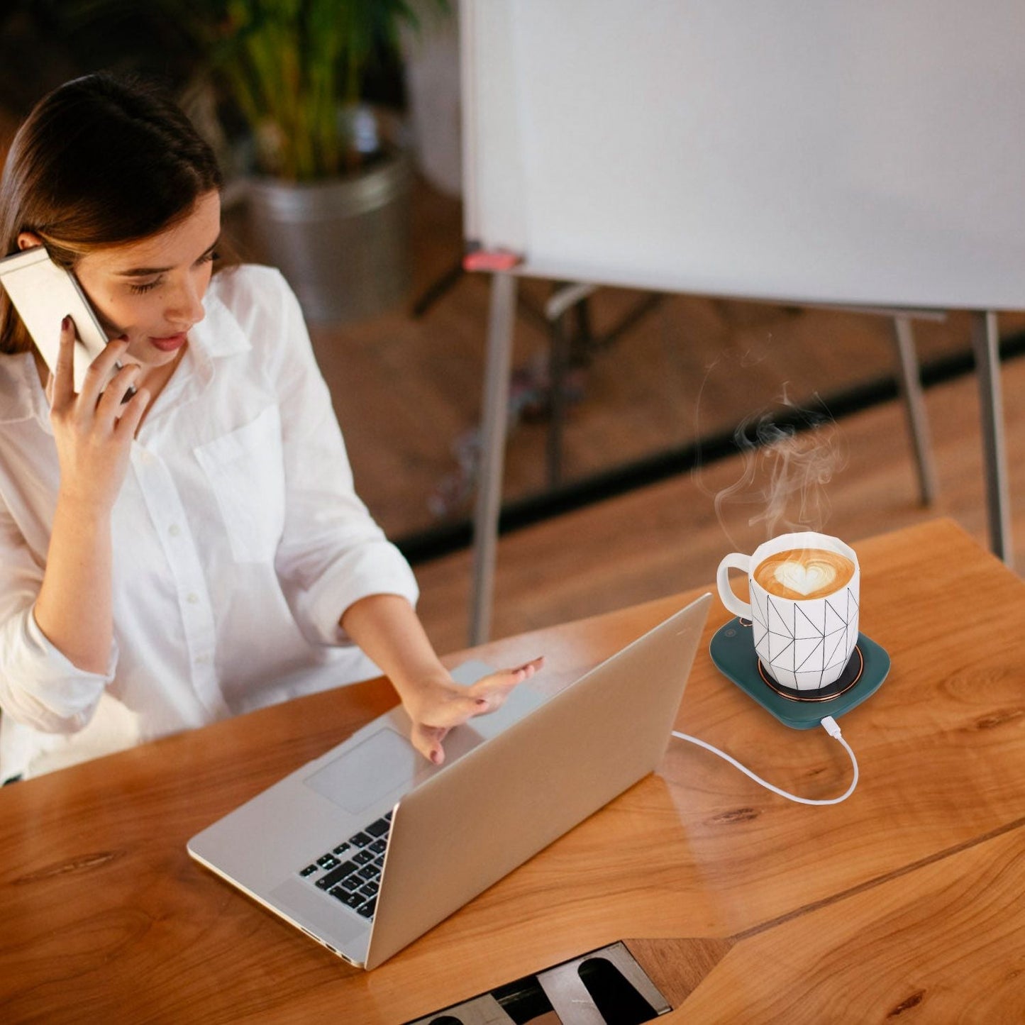 Electric Coffee Mug Warmer for Desk Auto Shut off USB Tea Milk Beverage Cup Heater Heating Plate for Office Home 3 Temperature Setting New Era Fashion LLc