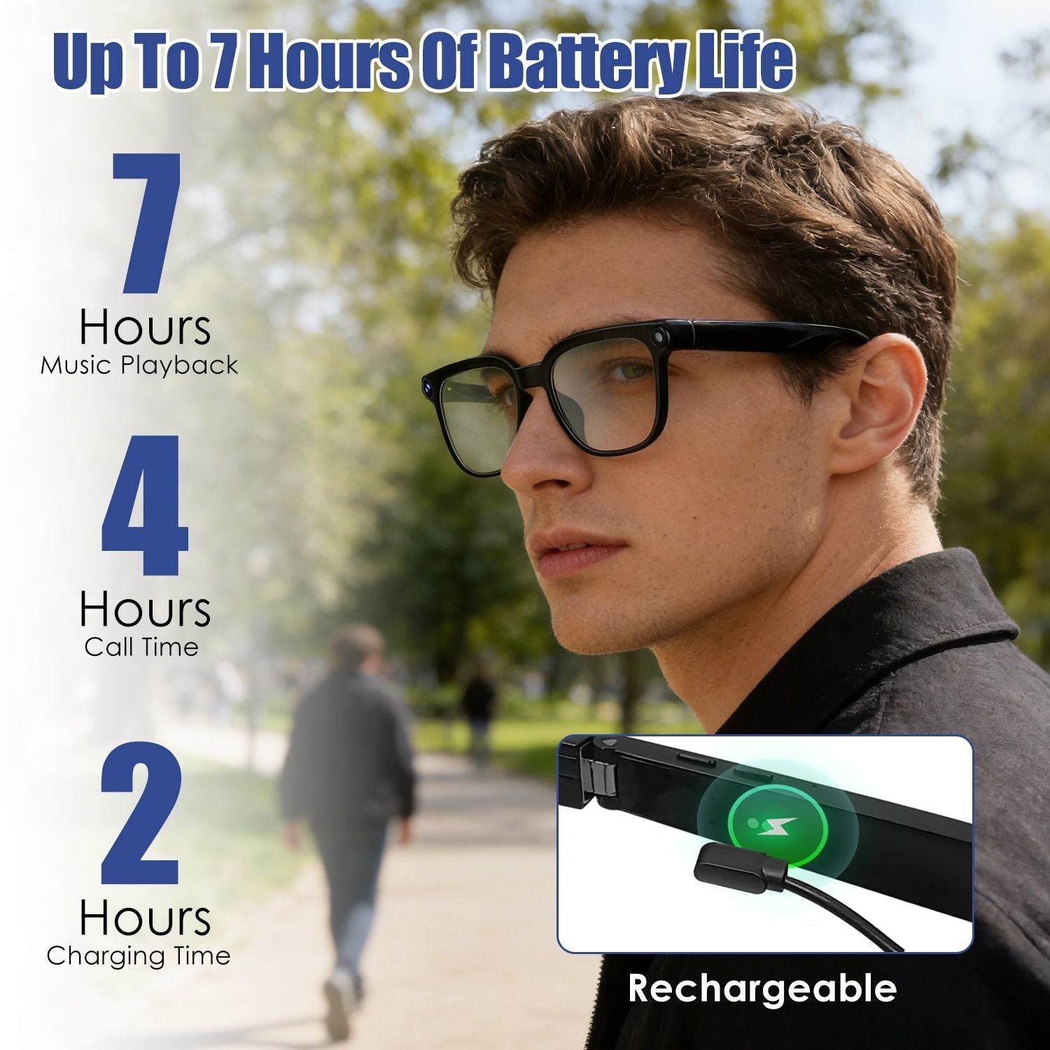 AI Smart Glasses with Camera and Audio 8MP HD1080P Real Time Translation 139 Languages Voice Assistant AI Photo Recognition Music Playback & Hands-Free Calling for Travel Meeting Vlog New Era Fashion LLc
