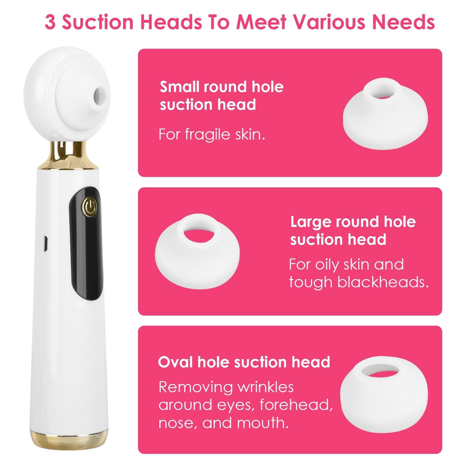 Blackhead Vacuum Remover Electric Acne Blackhead Comedone Extractor Remover Tool Facial Pore Cleaner Pimple Suction Tool New Era Fashion LLc