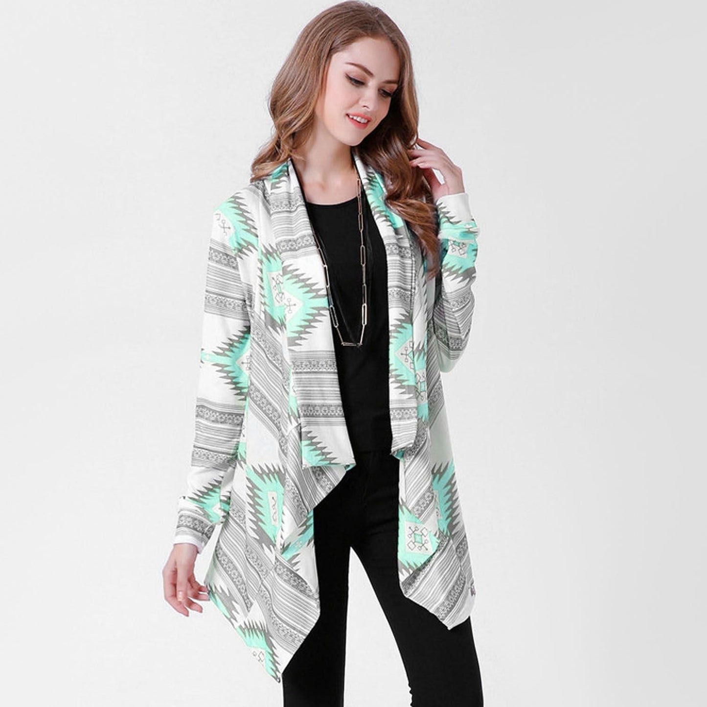 Women Open Front Cardigan Long Sleeve Shawl Neck Breathable Cardigan Well Collection New Era Fashion LLc