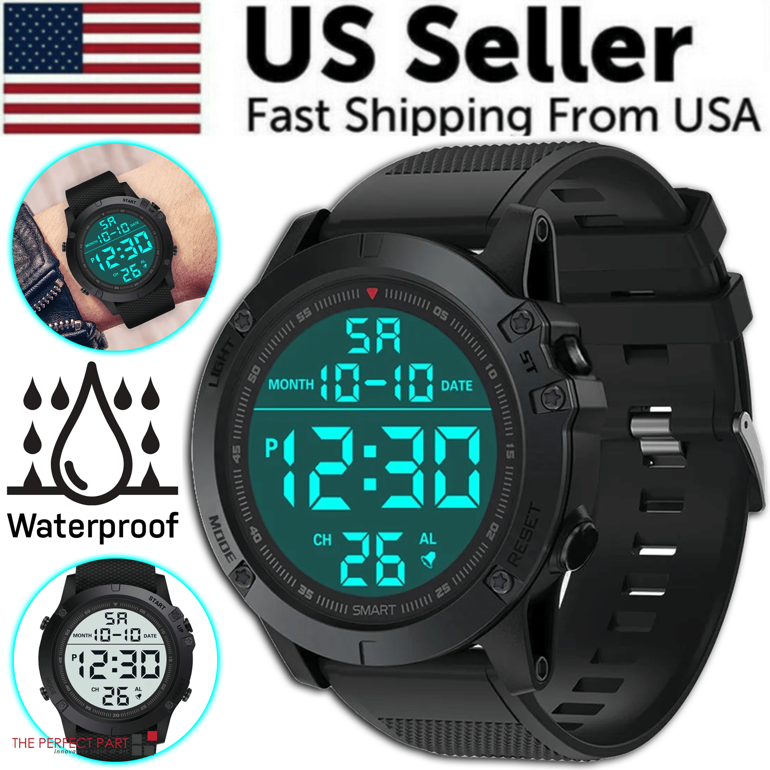 Waterproof Digital Sports Watch Military Tactical LED Backlight Wristwatch Men New Era Fashion LLc