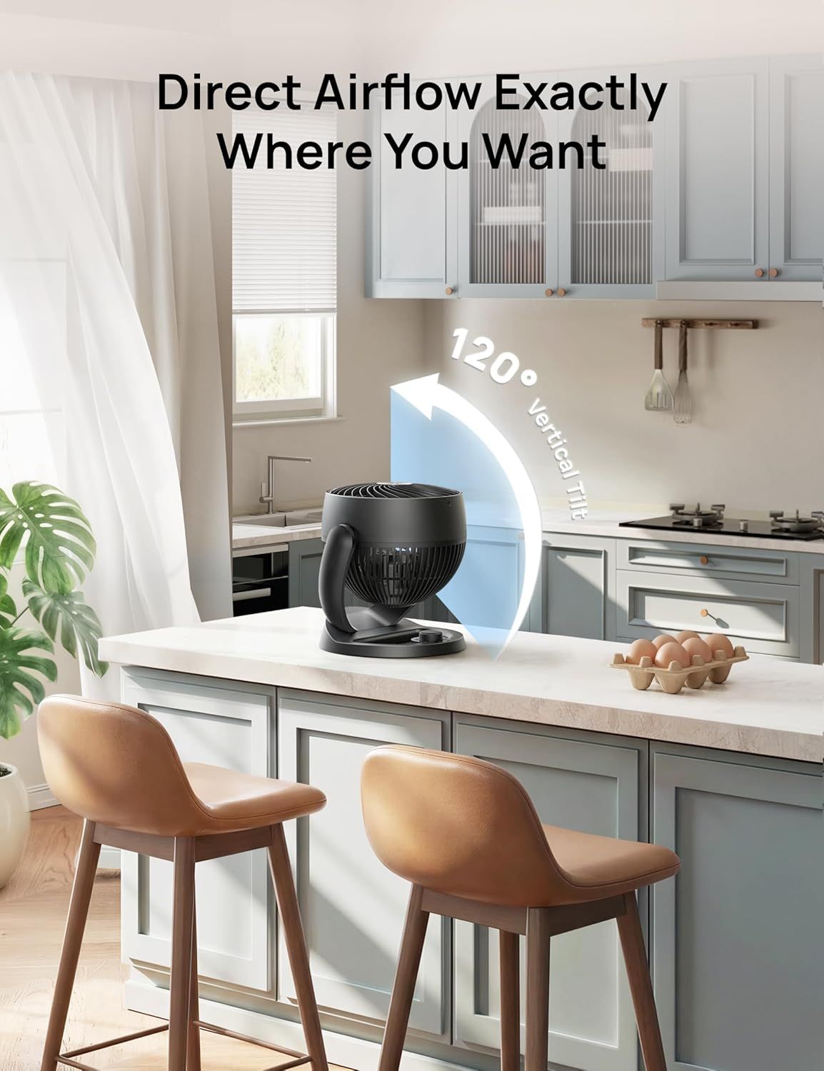 Fan for Bedroom, 12 Inches, 70ft Powerful Airflow, 25db Quiet Table Air Circulator Fans for Whole Room, 120° Adjustable Tilt, 3 Speeds, Desktop Fan for Home, Office, Kitchen New Era Fashion LLc