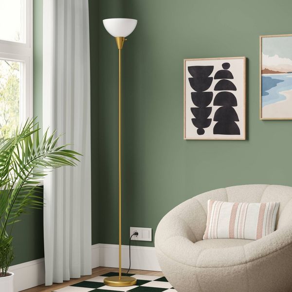 Torchiere Floor Lamp Black Minimalist Standing Light with 3-Way Switch Light Bulbs Not Included New Era Fashion LLc