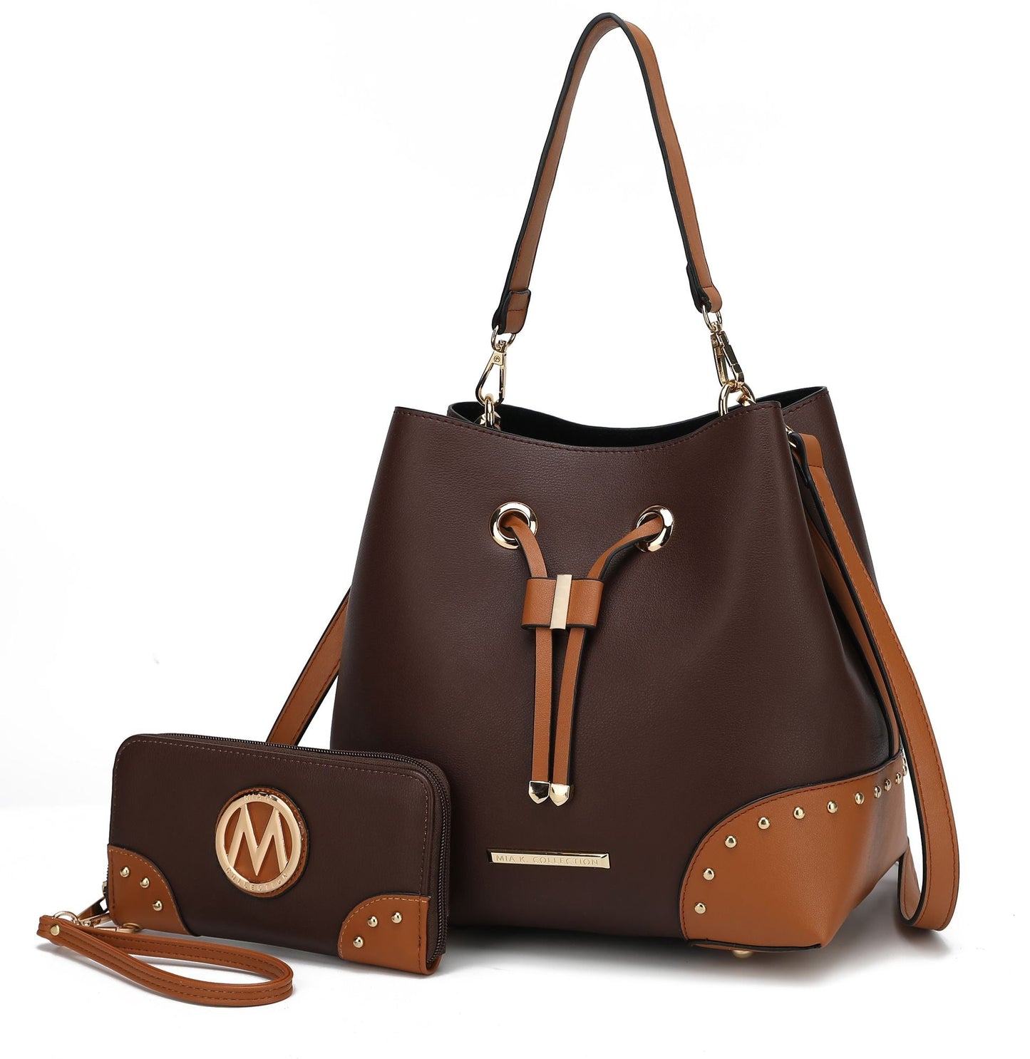 MKF Collection Candice Color Block Bucket Handbag with matching Wallet by Mia K New Era Fashion LLc