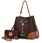 MKF Collection Candice Color Block Bucket Handbag with matching Wallet by Mia K New Era Fashion LLc