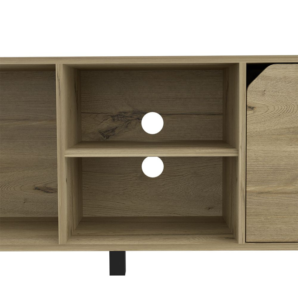 TV Stand for TV´s up 70" Estocolmo, Four Open Shelves, Light Oak Finish New Era Fashion LLc