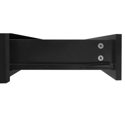 Sleek Black High Gloss Modern Coffee Table with 4 Drawers for Organized Living Rooms, Square Design with Wood Grain Legs, Ideal Cocktail Table 31.5''x31.5'' New Era Fashion LLc
