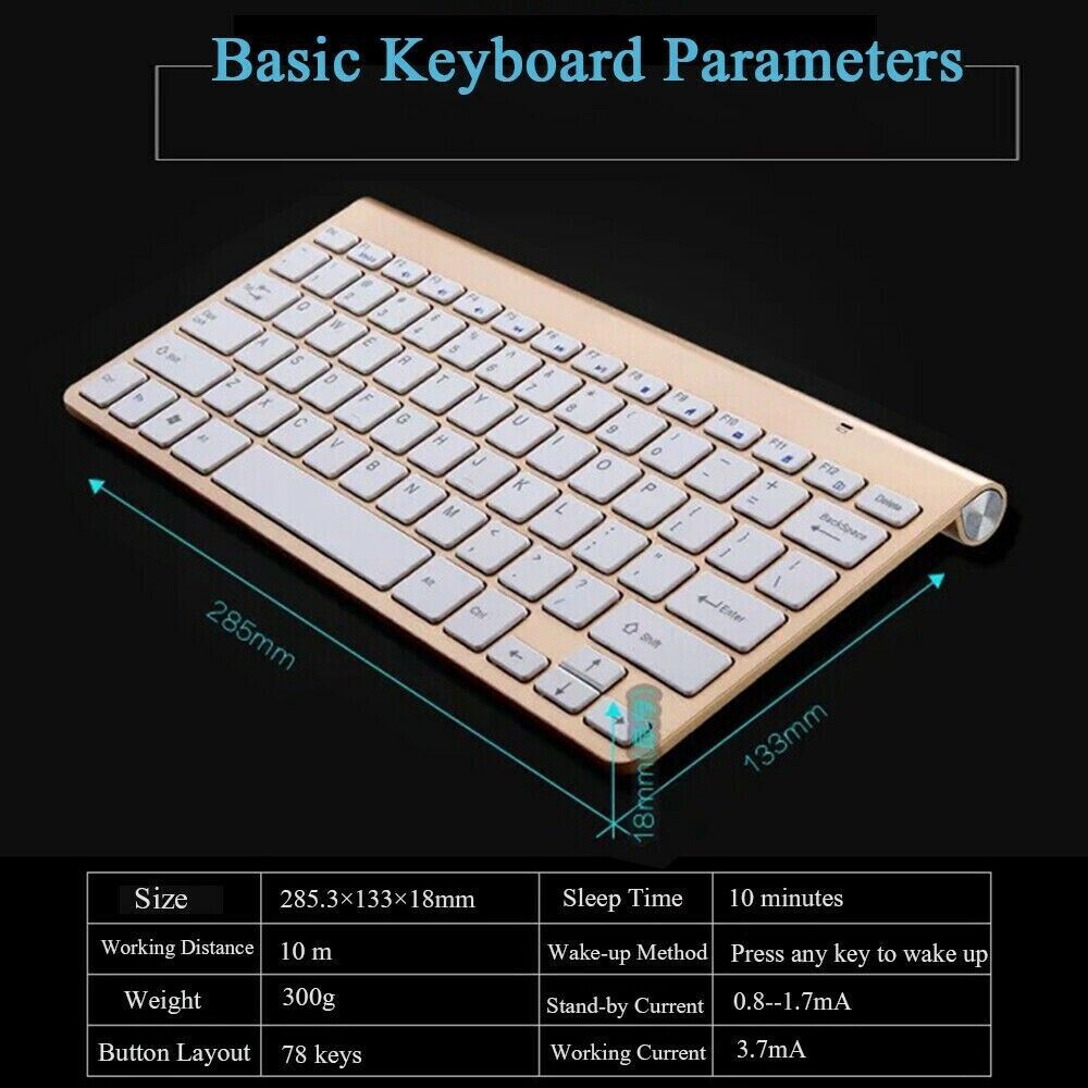 Mini Wireless Keyboard And Mouse Set Waterproof 2.4G For Mac Apple PC Computer New Era Fashion LLc