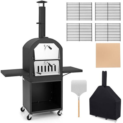 Outdoor Pizza Oven with Protective Cover and Grill Racks and Built-in Thermometer New Era Fashion LLc