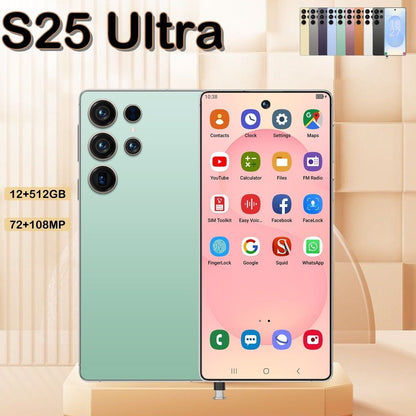 I25 Ultra 5G Smartphone, Unlocked Cell Phone, 6.8" HD Screen Unlocked Phones,  , 6000mAh Battery, Built in Pen, 12+512GB, Android 14, Face ID+Fingerprint Lock New Era Fashion LLc