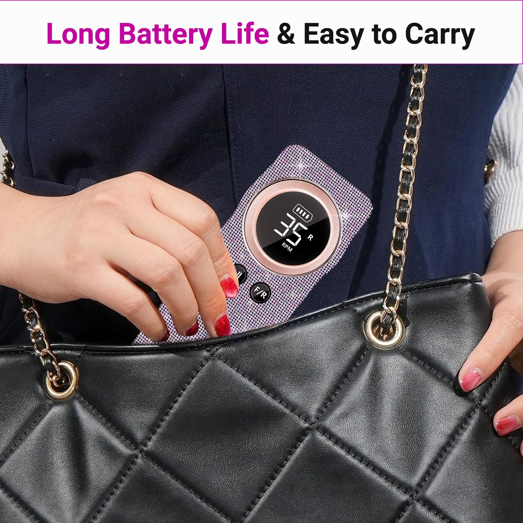 Portable Electric Nail Drill 35000RPM Nails Milling Cutter Wireless Pedicure Grinder Rechargeable Nail Drilling Machine (Silver) New Era Fashion LLc
