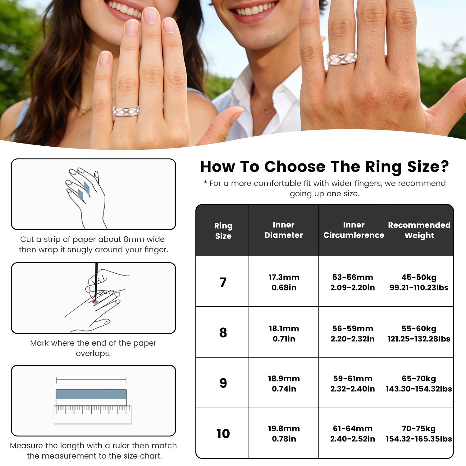 Size7/8/9/10 Options -- 1Pc Smart Ring Health Tracker Fitness/Sleep/Stress/HRV Tracker with Charging Case Magnetic Charging Cable for Women & Men Compatible with iOS & Android 7-Day Battery Life New Era Fashion LLc