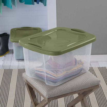 (2 pack) 40 Quart EZ Carry, Plastic Storage Bin, Full-Grip Handles, Green New Era Fashion LLc