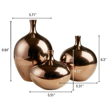 Mirrored Ceramic Decorative Vases 3-piece set New Era Fashion LLc