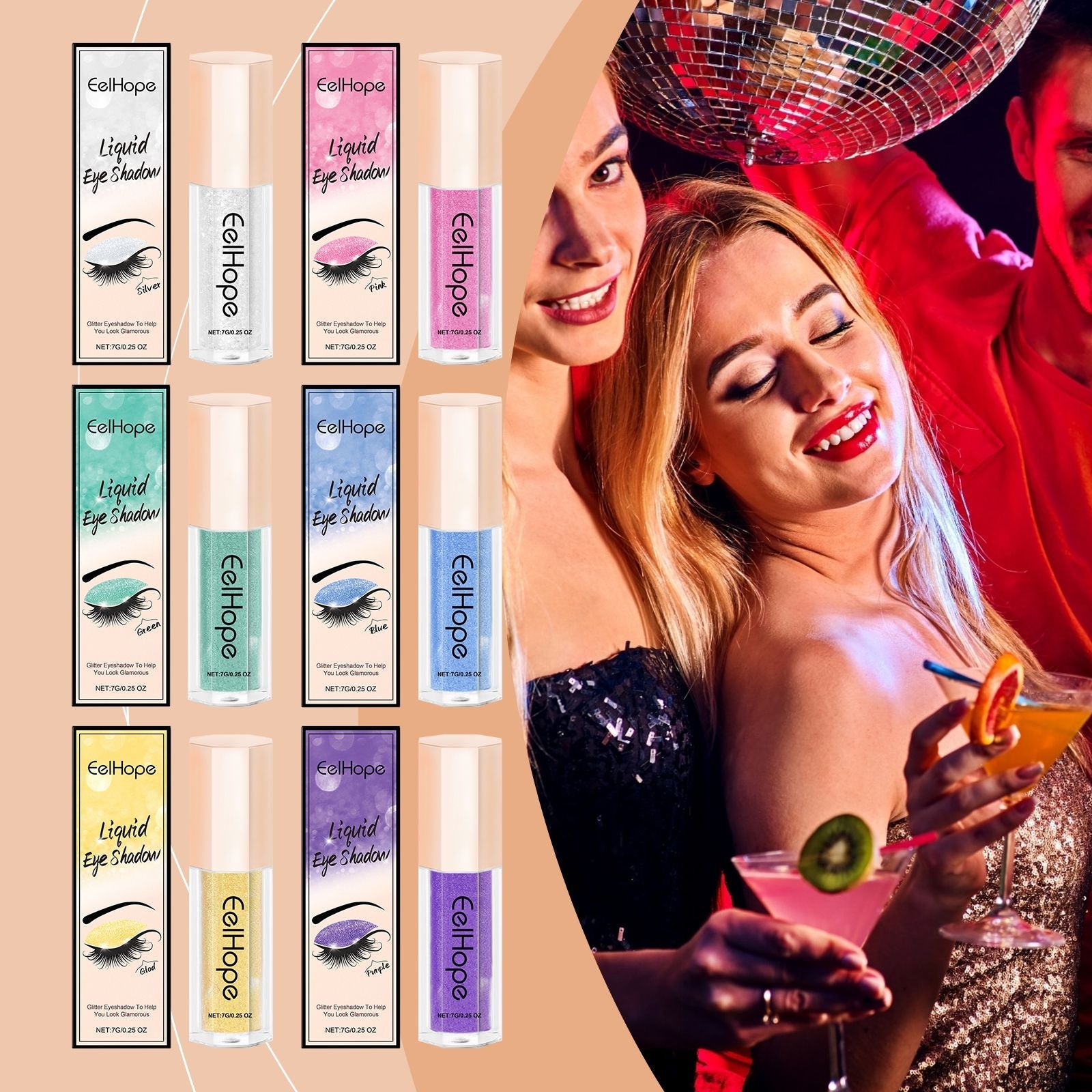 Eelhope (pink colour)Glitter Liquid Eye Shadow Glitter Liquid Eye Shadow New Era Fashion LLc