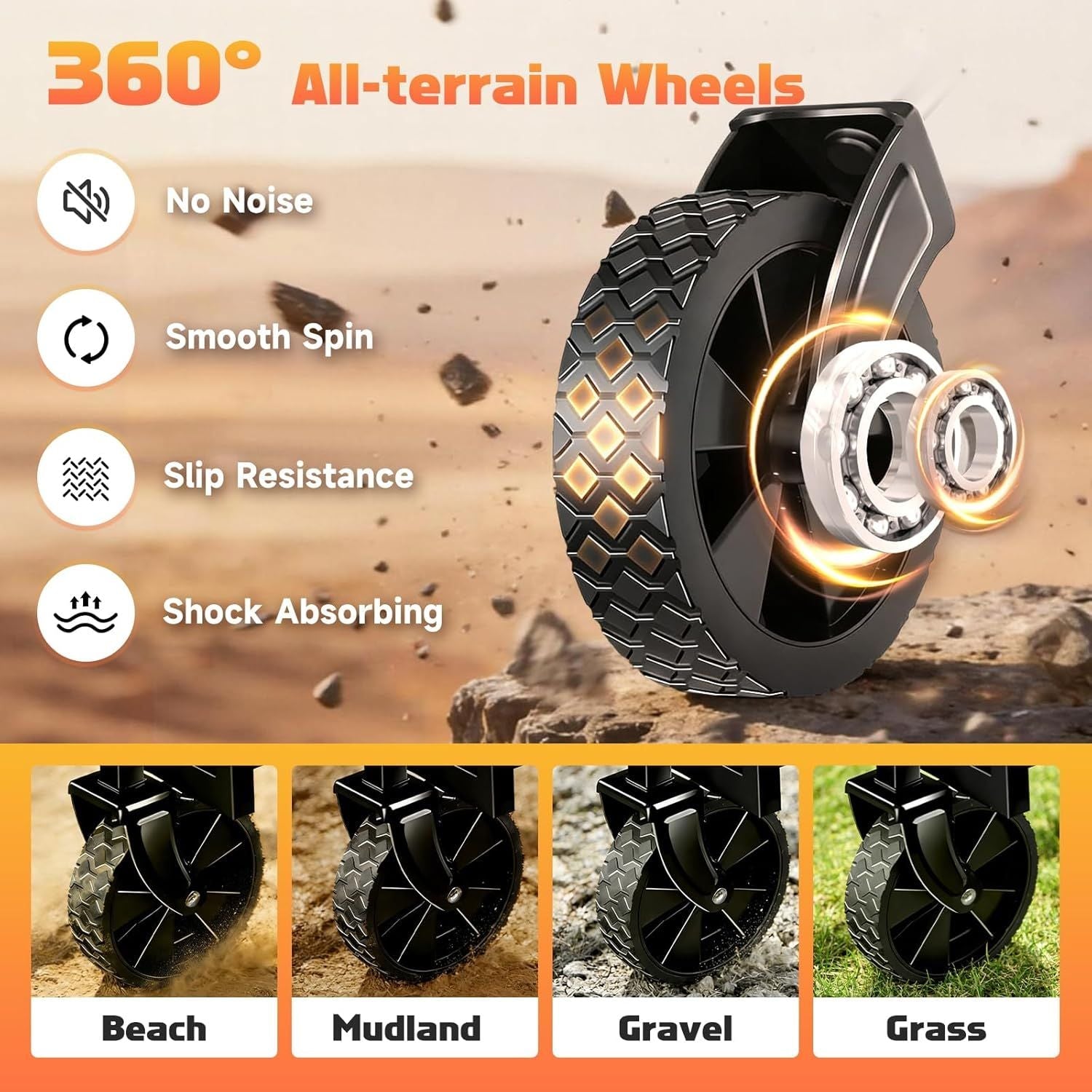Collapsible Foldable Wagon Cart with Wheels - 220LBS Heavy Duty Folding Wagon Carts, Portable Lightweight Utility Wagon with All-Terrain Wheels & 2 Cup Holders, Grocery/Beach/Sports/Shopping/Black New Era Fashion LLc