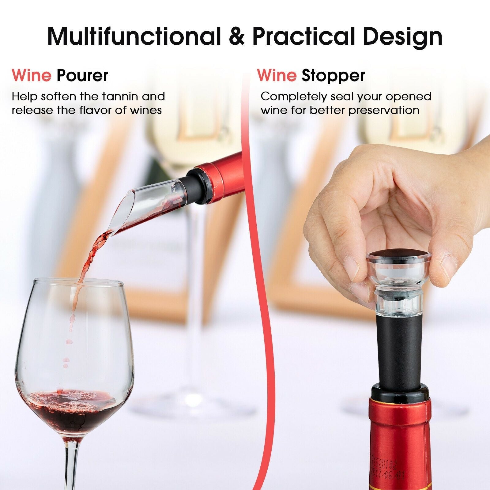 6-in-1 Electric Wine Bottle Opener Set with Foil Cutter New Era Fashion LLc