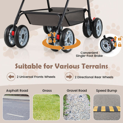 3 in 1 Pet Stroller with Removable Carrier up to 33 lbs New Era Fashion LLc