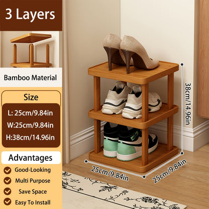 Versatile Bamboo Expandable Folding Storage Rack - 3/6/9 Layer Organizer for Any Room, No Assembly Needed! New Era Fashion LLc