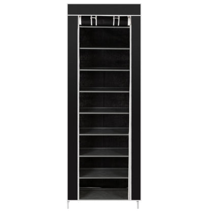 Room-saving 10-Layers 9 Lattices Non-woven Fabric Shoe Rack Black New Era Fashion LLc
