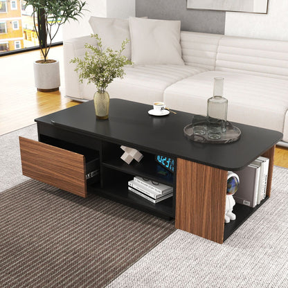 Versatile Extendable Wood Coffee Table with Adjustable Length & Dual Storage Drawers for Modern Living Rooms New Era Fashion LLc