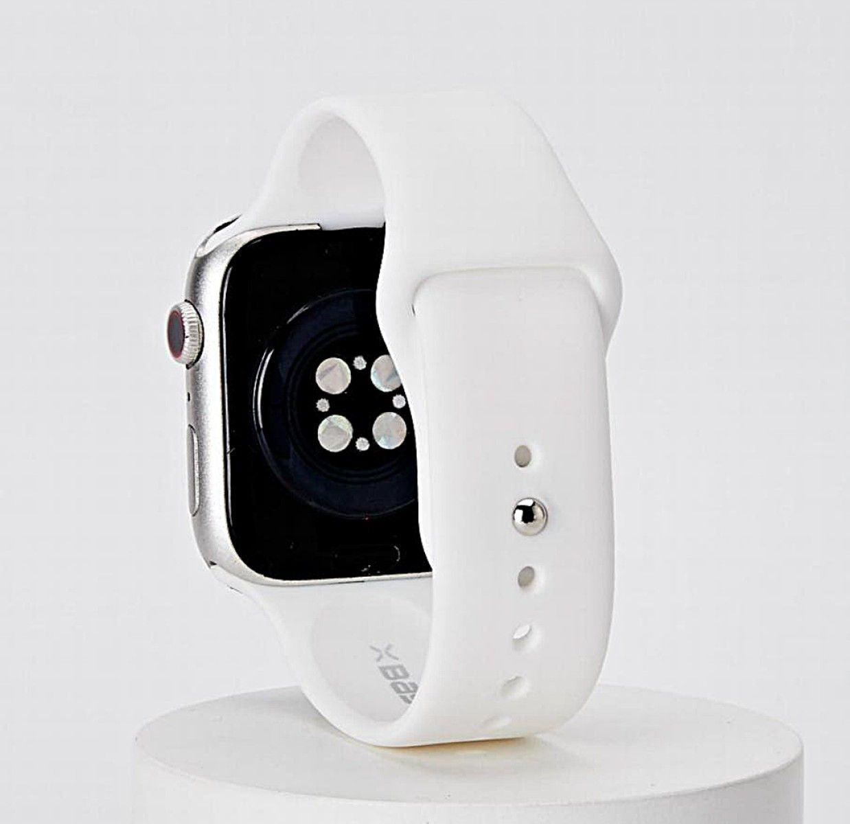 White Silicone Watch Band Made for Apple Watch - Large (42/44/45/49mm) New Era Fashion LLc