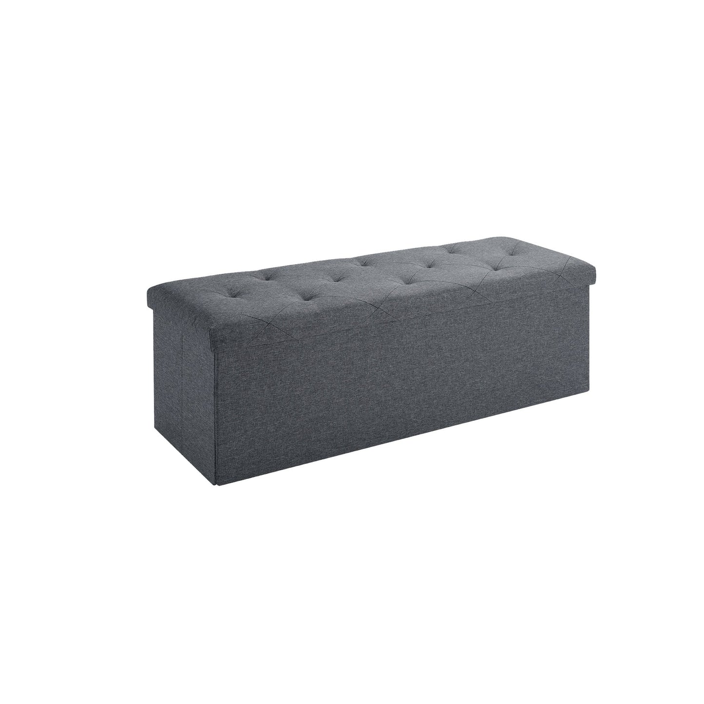 Folding Storage Ottoman Bench, Ottoman Foot Rest, End of Bed Bench, Storage Chest, for Living Room, Bedroom, Entryway, 43 Inches, Gray New Era Fashion LLc