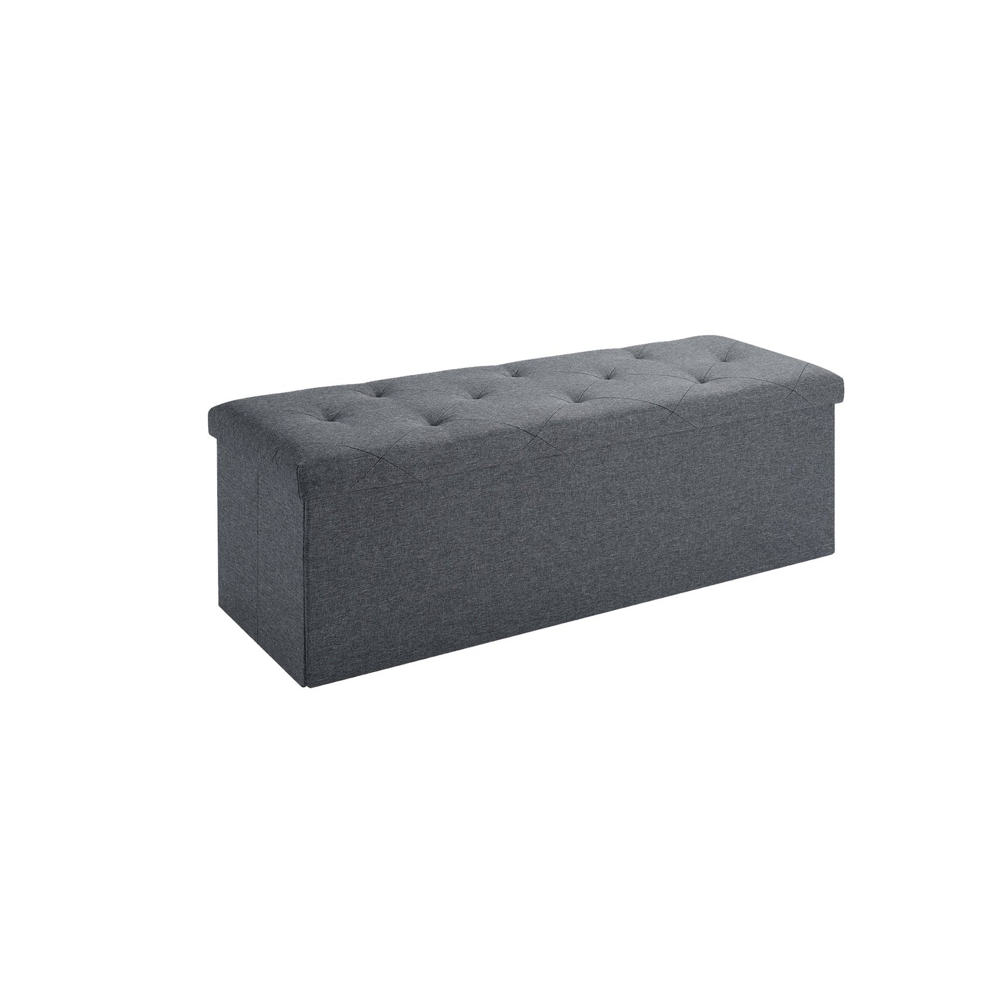Folding Storage Ottoman Bench, Ottoman Foot Rest, End of Bed Bench, Storage Chest, for Living Room, Bedroom, Entryway, 43 Inches, Gray New Era Fashion LLc