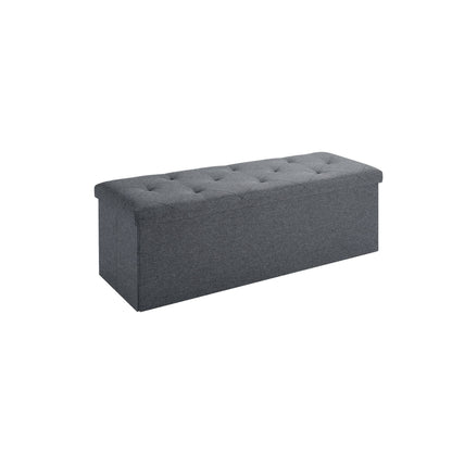 Folding Storage Ottoman Bench, Ottoman Foot Rest, End of Bed Bench, Storage Chest, for Living Room, Bedroom, Entryway, 43 Inches, Gray New Era Fashion LLc