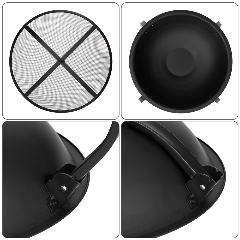 22" Iron Fire Pit Bowl Outdoor Backyard Patio Garden Burning Heater Black New Era Fashion LLc