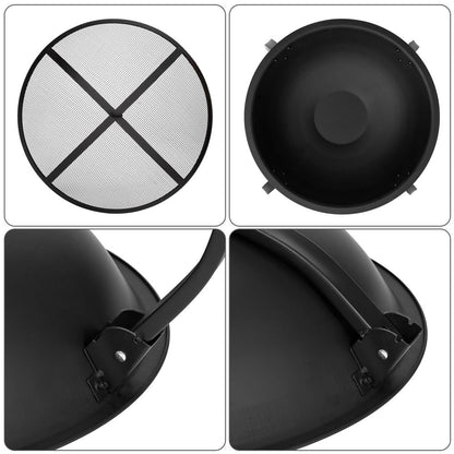 22" Iron Fire Pit Bowl Outdoor Backyard Patio Garden Burning Heater Black New Era Fashion LLc