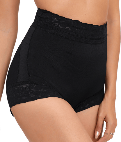 2 Pack Tummy Control Underwear for Women High Waisted Butt Lifting Panties Lace Breathable Comfortable Briefs New Era Fashion LLc