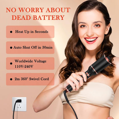 Automatic Curling Iron, Ceramic Ionic Auto-Rotating Hair Curling Wand with Anti-Stuck Technology - Black New Era Fashion LLc