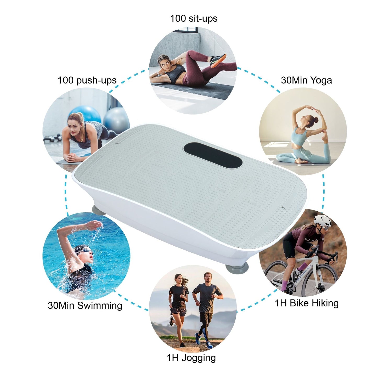 Silent Vibration Platform Crazy Fitness Massage 10-Frequency Weight Loss & Fat Burner Body Shaking Machine For Unisex Grey033 New Era Fashion LLc