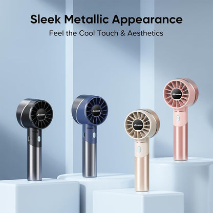 Portable Handheld Turbo Fan, Mothers Day Gifts for Mom Her Women Girl, Cool Metal Body, Rechargeable Battery Personal Fan, Mini Pocket Fans for Camping Outdoor Travel Cruise Makeup Essentials New Era Fashion LLc