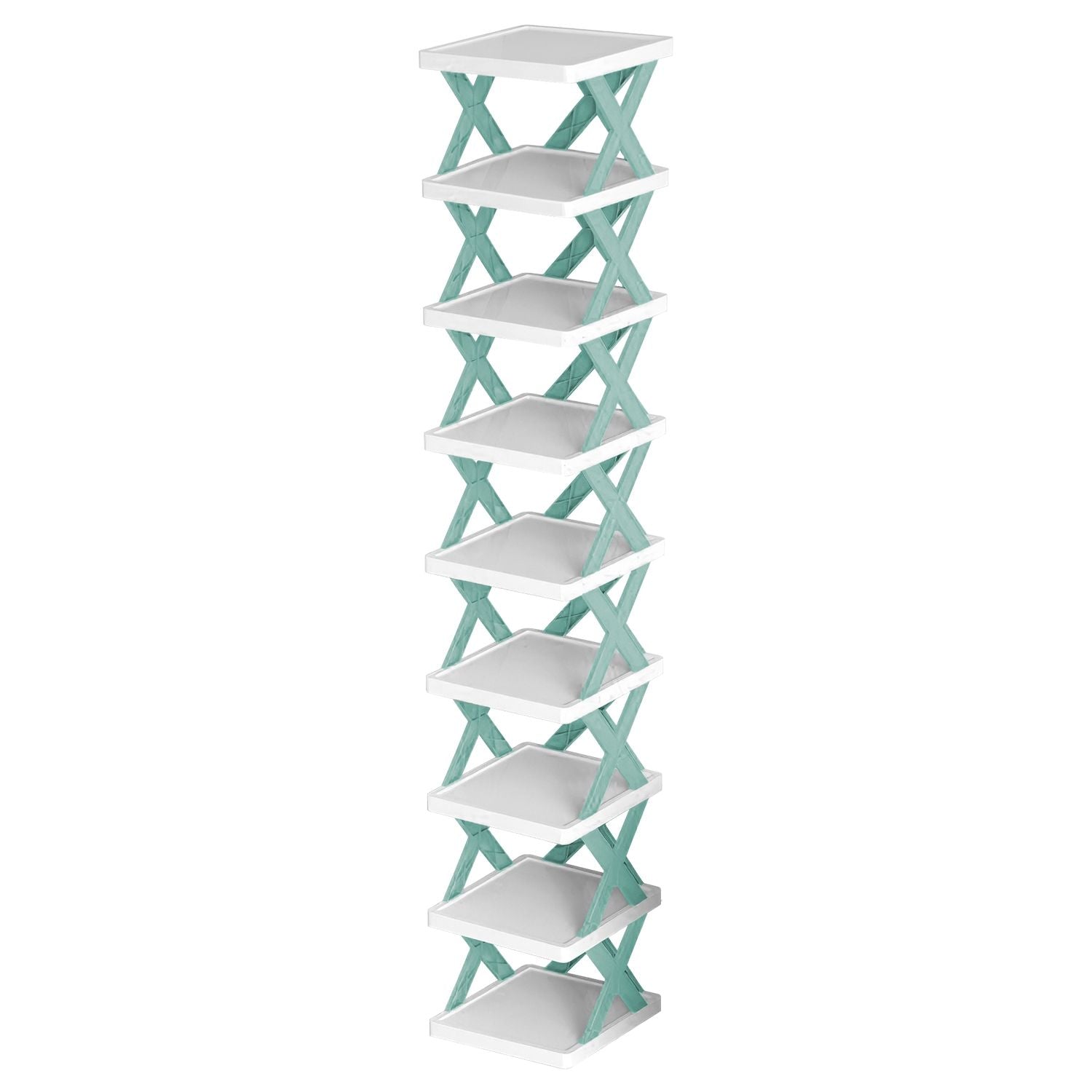 9Tier Narrow Entryway Shoe Rack Plastic Vertical Shoe Organizer Space Saving Free Standing Shoes Storage Shelf Closet Hallway New Era Fashion LLc