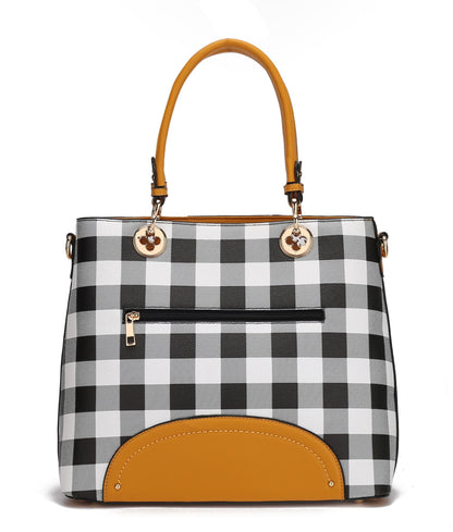MKF Collection Gabriella Checkers Handbag with Wallet by Mia k New Era Fashion LLc