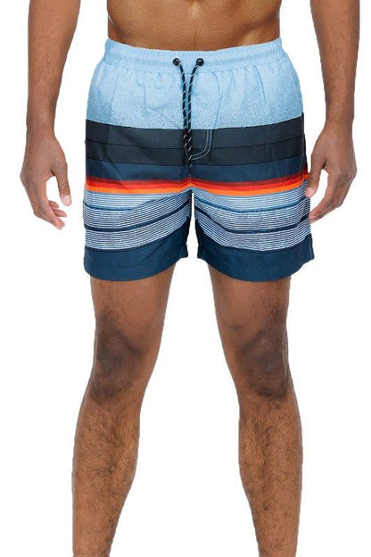 Stylish Blue Striped Swim Shorts for Men - Comfortable Quick-Dry Beachwear New Era Fashion LLc