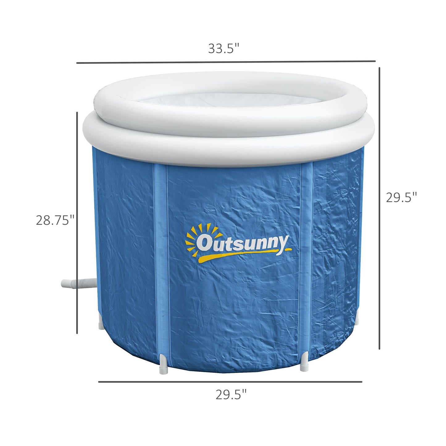 Cold Plunge Tub, Portable Ice Bath Cold Water Therapy Tub with Thermo Lid, for Athletes Recovery, Dark Blue New Era Fashion LLc