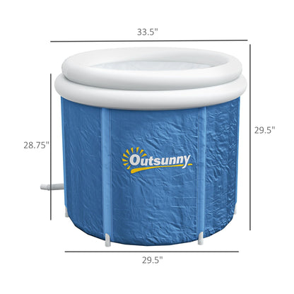 Cold Plunge Tub, Portable Ice Bath Cold Water Therapy Tub with Thermo Lid, for Athletes Recovery, Dark Blue New Era Fashion LLc