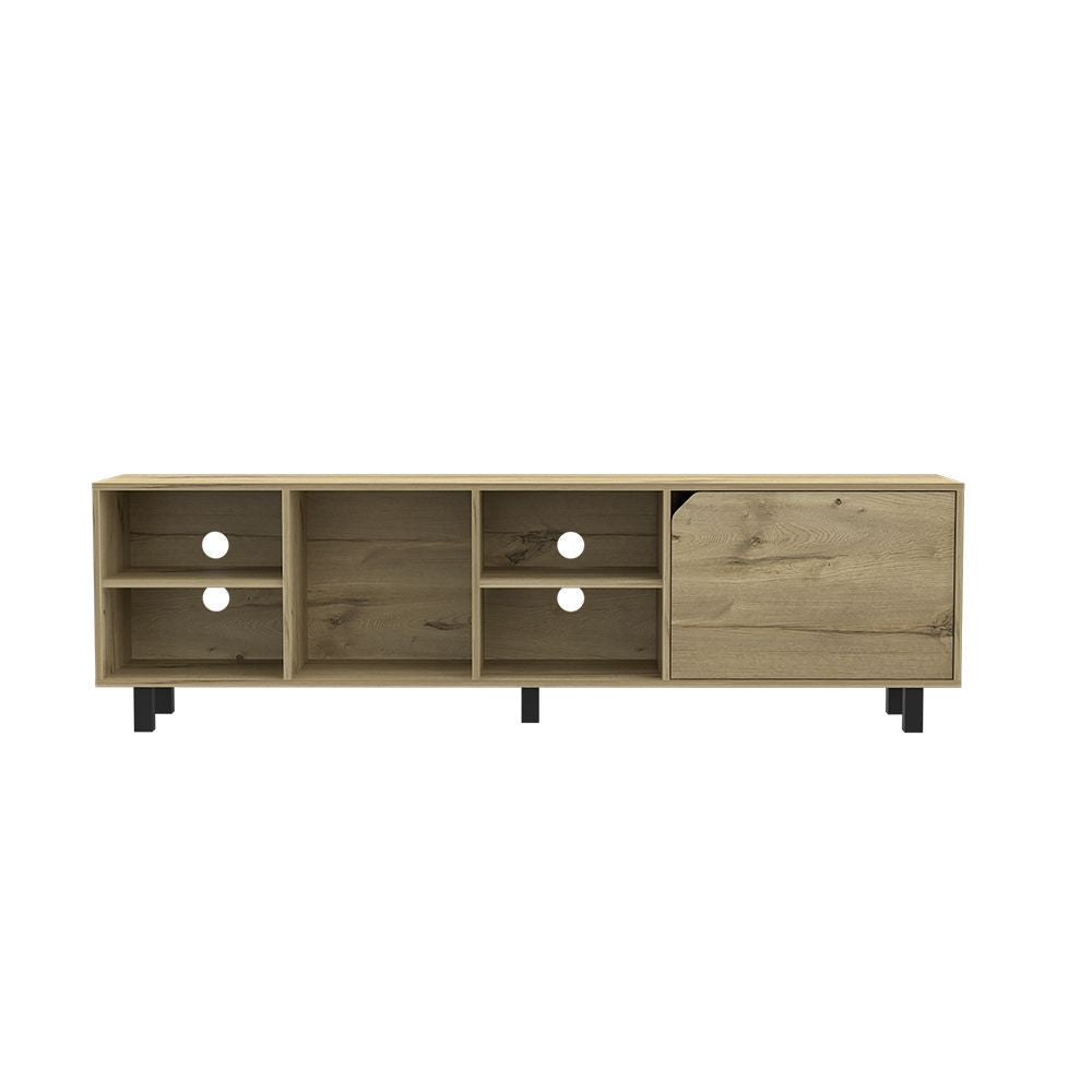 TV Stand for TV´s up 70" Estocolmo, Four Open Shelves, Light Oak Finish New Era Fashion LLc