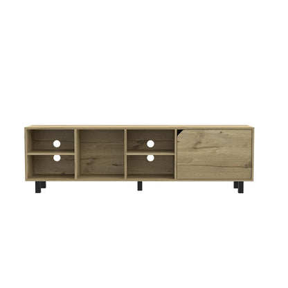 TV Stand for TV´s up 70" Estocolmo, Four Open Shelves, Light Oak Finish New Era Fashion LLc