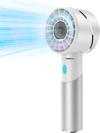 Handheld Fan, Mini Small Portable Turbo Fan, Rechargeable with 4 High Speeds Personal Fans, Max 16H Runtime, For Travel, Office, Outdoor - New Era Fashion LLc