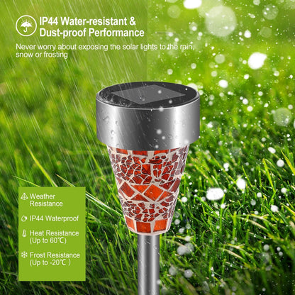 6Packs Solar Garden Lights Outdoor Solar Pathway Lights IP44 Water Resistant Landscape Lights New Era Fashion LLc
