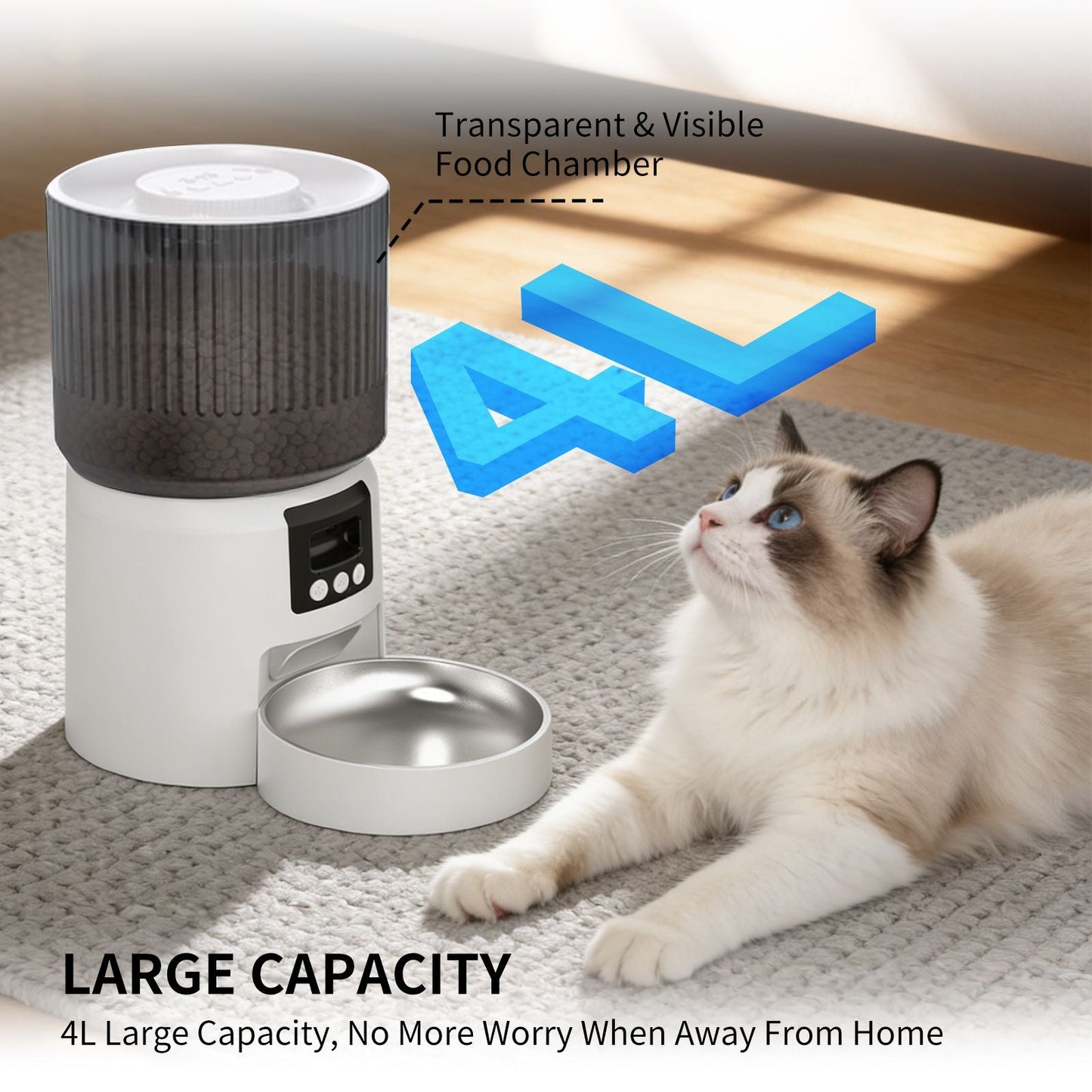 Intelligent fully automatic pet feeder, timed and quantified feeding, remote control is more worry free New Era Fashion LLc