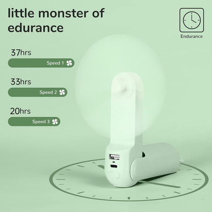 Handheld Fan with 4500 mAh Powerbank Max 37 Hours Runtime, Pocket Portable Battery Operated or USB Powered Folding Personal Fan, 3 Speeds, Gifts for Women Men Kids Gift for Festival New Era Fashion LLc