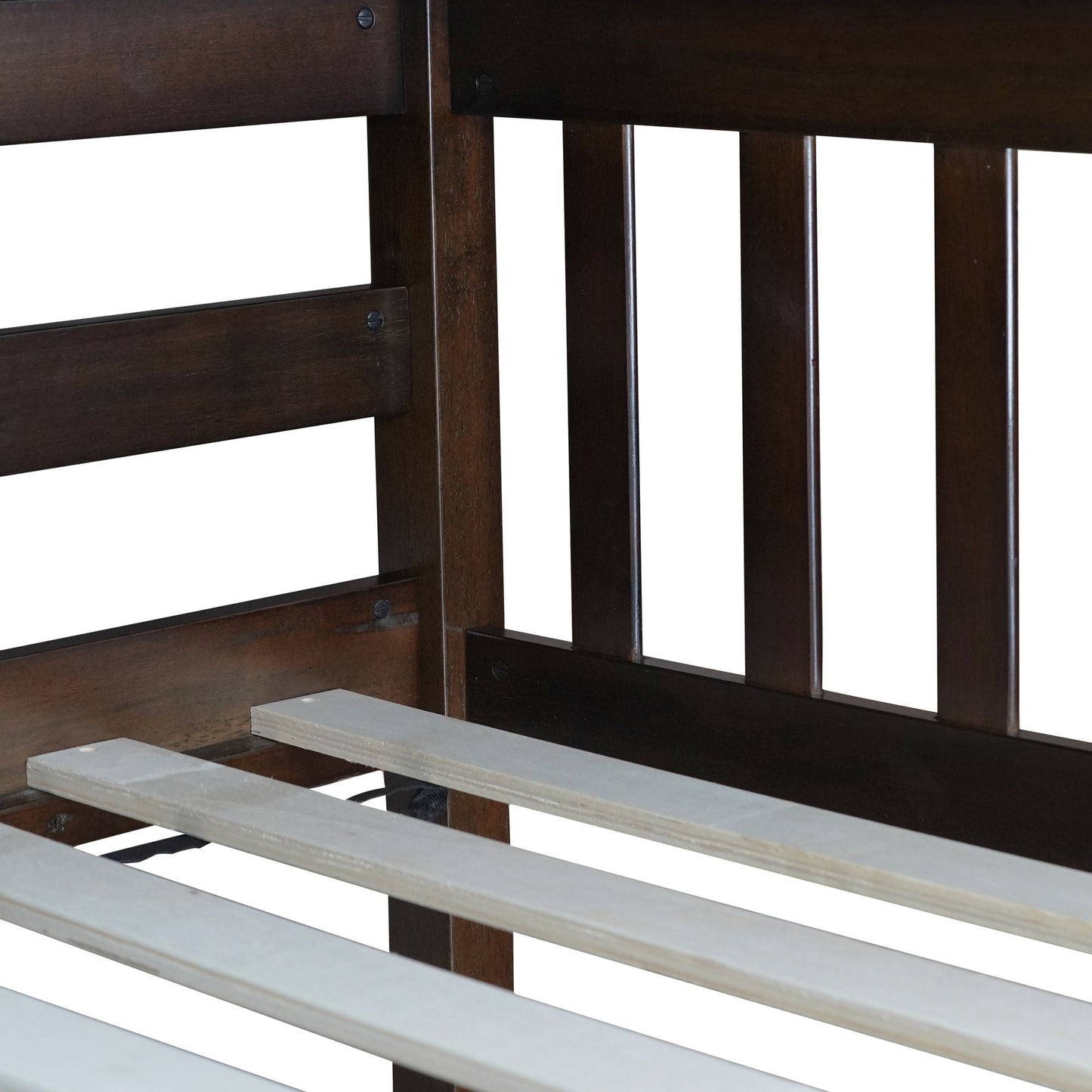 Twin Over Twin Rubber Wood Bunk Bed with 2 Drawers, Convertible into 2 Twin Beds, Twin Size Bunk Bed with Ladder and Safety Guardrails New Era Fashion LLc