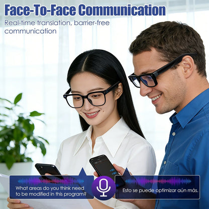 AI Smart Glasses with Camera and Audio 8MP HD1080P Real Time Translation 139 Languages Voice Assistant AI Photo Recognition Music Playback & Hands-Free Calling for Travel Meeting Vlog New Era Fashion LLc