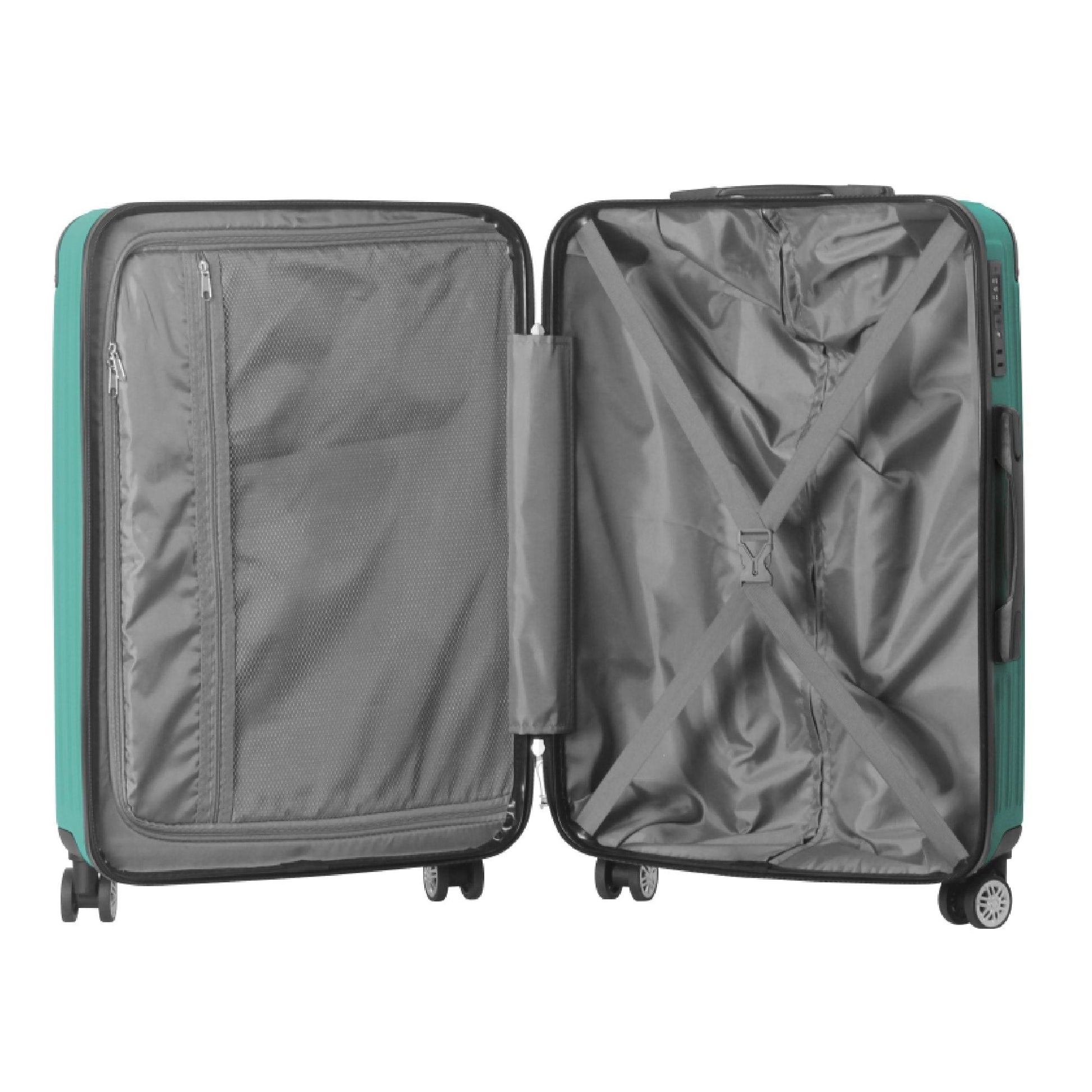 3-Piece Lightweight ABS Hardshell Luggage Set (20", 24", 26") in Fresh Green with Spinner Wheels, TSA Lock, and Adjustable Telescopic Handle - Durable Travel Suitcases New Era Fashion LLc