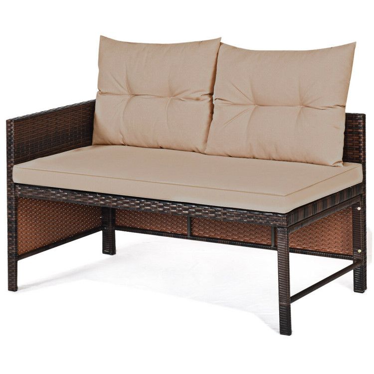 3 Pieces Outdoor Patio Corner Rattan Sofa Set New Era Fashion LLc